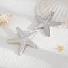 Серьги-гвоздики Summer Beach Ocean Exaggerated Star Star Персонализированные модные серьги-гвоздики Vacation с имитацией жемчуга и морской звездой из металла для женщин и девушек