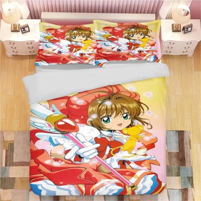 Аниме Подушка с принтом Cardcaptor Sakura Набор для взрослых и детей Пододеяльник Одеяло Домашняя мода Мальчики Девочки 3D Постельное белье