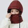New Style Windproof Hats Plush Fleece Lined Warm Winter Cap Hooded Full Cover Waterproof Hats For Women Solid Color Winter Hats