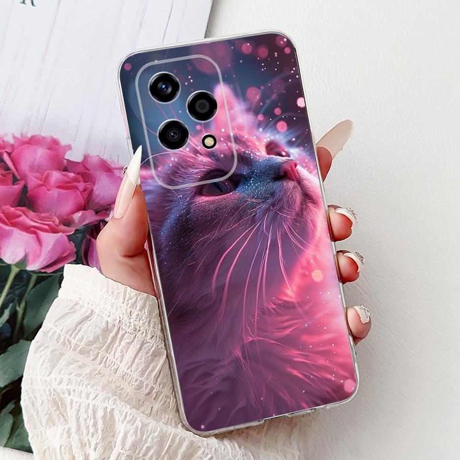 For Honor 200 Lite Case Cute Love Heart Butterfly Painted Cover Clear Silicone Phone Case For Honor 200 Lite 200Lite Soft Fundas
