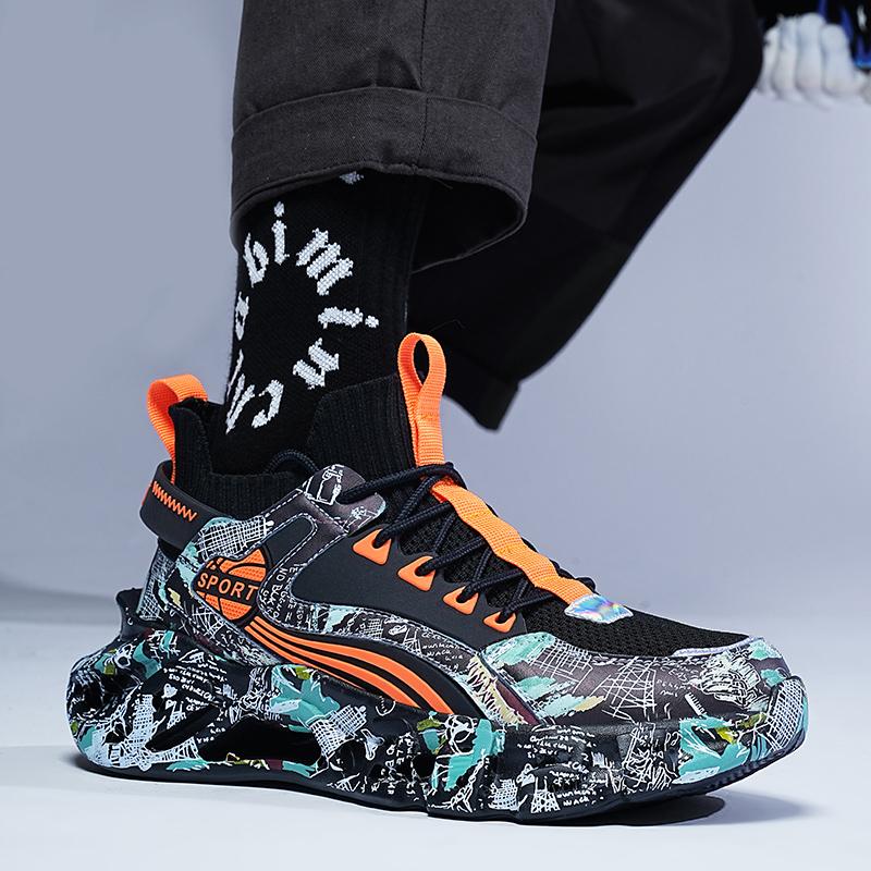 Новинка 2023 года, мужские кроссовки в стиле ретро, ​​мужская обувь с высоким берцем на массивной подошве, повседневная обувь с дышащей толстой подошвой, размеры 36–47