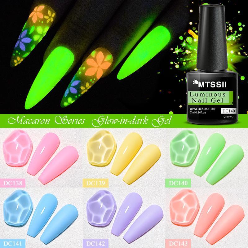 Mtssii Желто-оранжевый светящийся в темноте гель для ногтей - Светящаяся серия «Макарон»