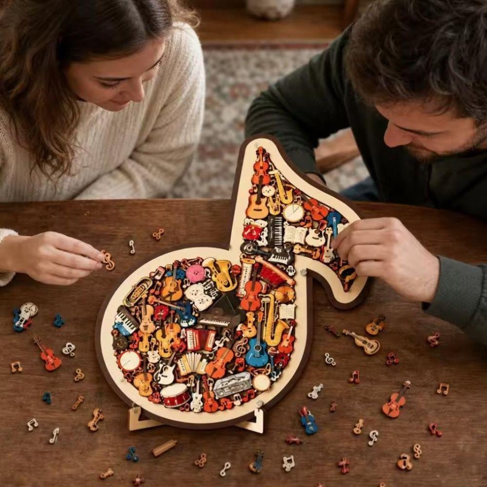 Musical Note Shaped Musical Instrument Puzzle Ornament Musical Instrument Puzzle Home Decoration