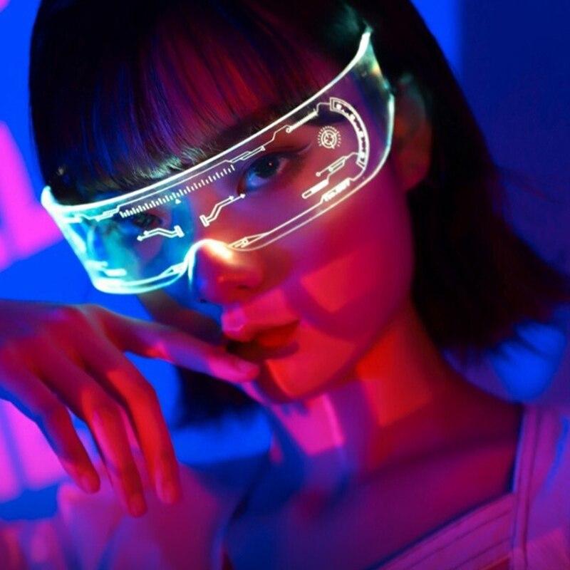 Разноцветные светящиеся LED-очки для музыкального бара KTV Неоновой вечеринки Рождества Хэллоуина Декорация LED-очки Фестивальные реквизиты