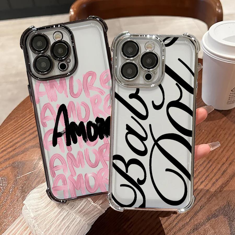 Креативный стильный чехол с английскими буквами для Apple iPhone 17 Pro Max 11 13 15 16e Air 14 12 Plus 16 Pro Чехол для телефона