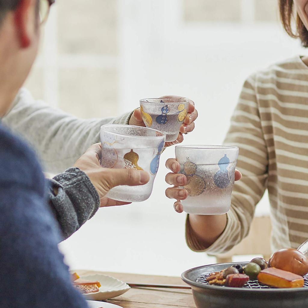 Aderia Rock Glass Pair Set Rokuhyotan 335ml Nippon the Made in Japan Gift Box Birthday Gift Present [Premium Taste/Old Glass/On Rocks] S-6302