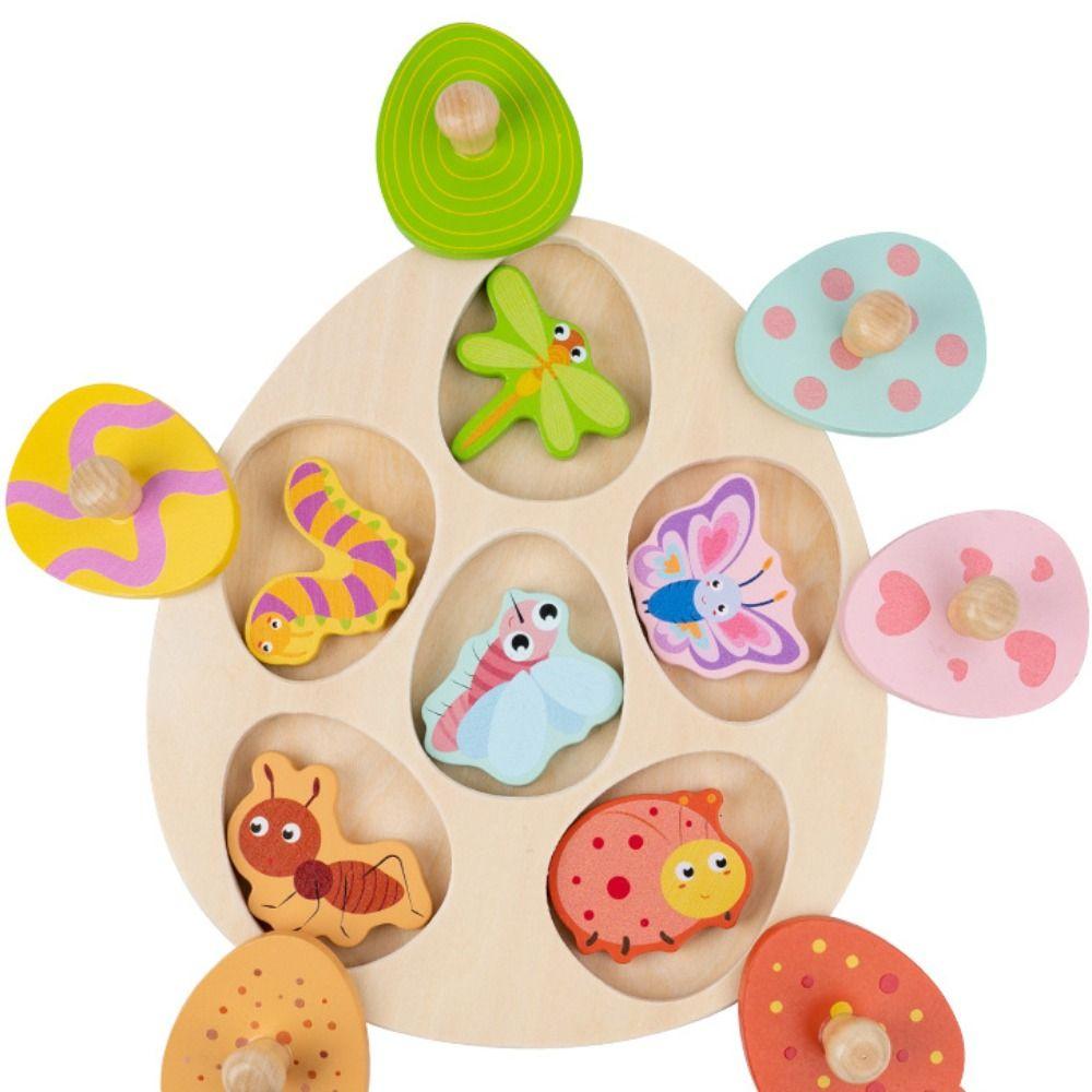 Wooden Peg Wood Dinosaur Jigsaw Educational Toddler Puzzles Animal Domino Puzzle Toy  Teaching