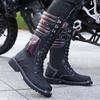 Мужские мотоциклетные ботинки, ботинки в стиле вестерн, черные жокейские ботинки, повседневные уличные ботинки, крутые высокие ботинки больших размеров