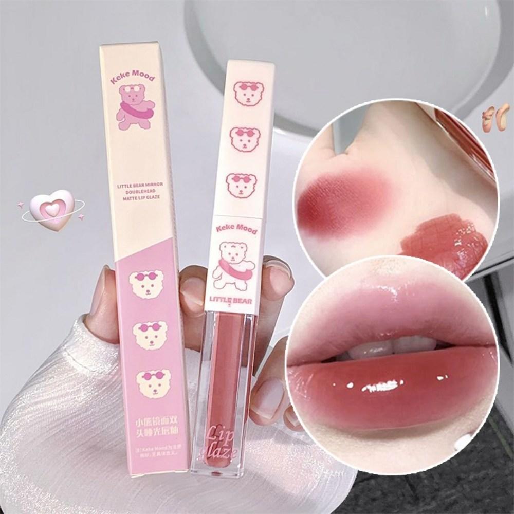 Lip Double Head Mirror Matte Lipstick Увлажняющая устойчивая к размазыванию губная помада Glossy Soft Mist Glaze Стойкая косметика, 03