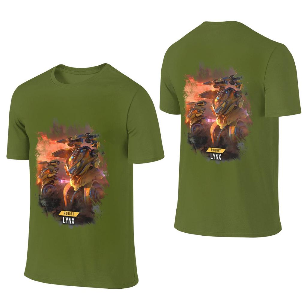 Robot Lynx At War Zone Short Style Reversible Tshirt Fresh Girlish Feeling Antipilling Tees