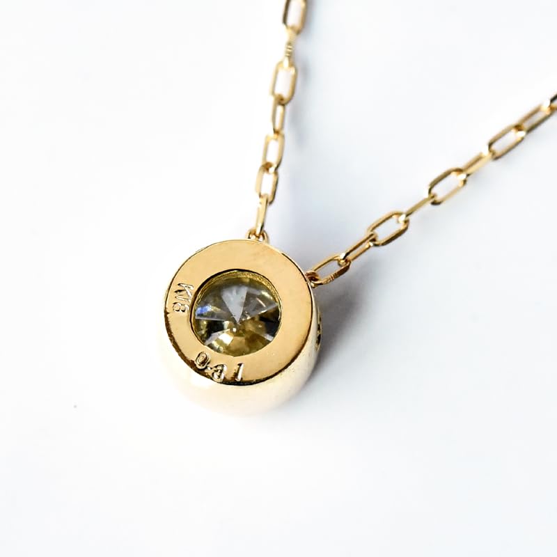 Single Diamond Necklace Nude K18 Pt950 Single Stone Carat 18K 18K Gold Fukurin Diamond Simple Pendant Jewelry Xmas Jewelry Christmas Jewelry Christmas