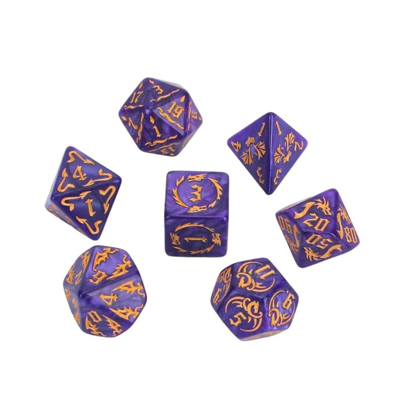 7Pcs Different Number of Face Educational Number Dices Desktop Acrylic Dices Set