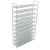 VidaXL Shoe Rack 10 Shelves Metal and Non-woven Fabric Silvery