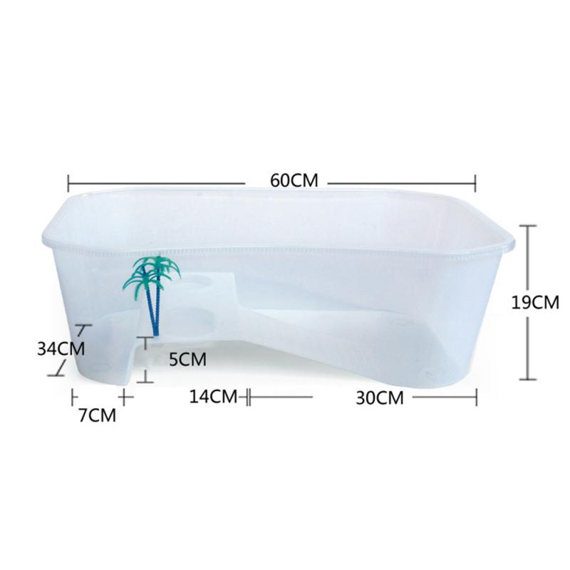 Мини-танк для черепах с платформой для купания, 5-зонный дизайн, полупрозрачный ящик для черепахи, инструменты для разведения среды обитания