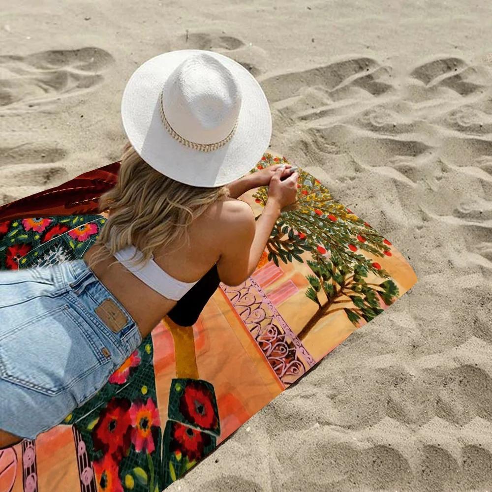 Modern Multicolored Abstract Big Microfiber Beach Towels Quick Dry Towel Sand Beach Towels Pool Towel For Travel Swim Pool Yoga