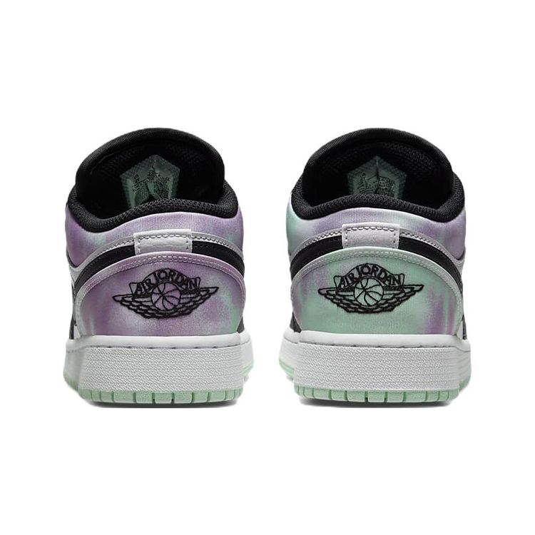 Детские кроссовки Air Jordan 1 Low SE GS Tie Dye White Mint-Foam Black DQ2514-100