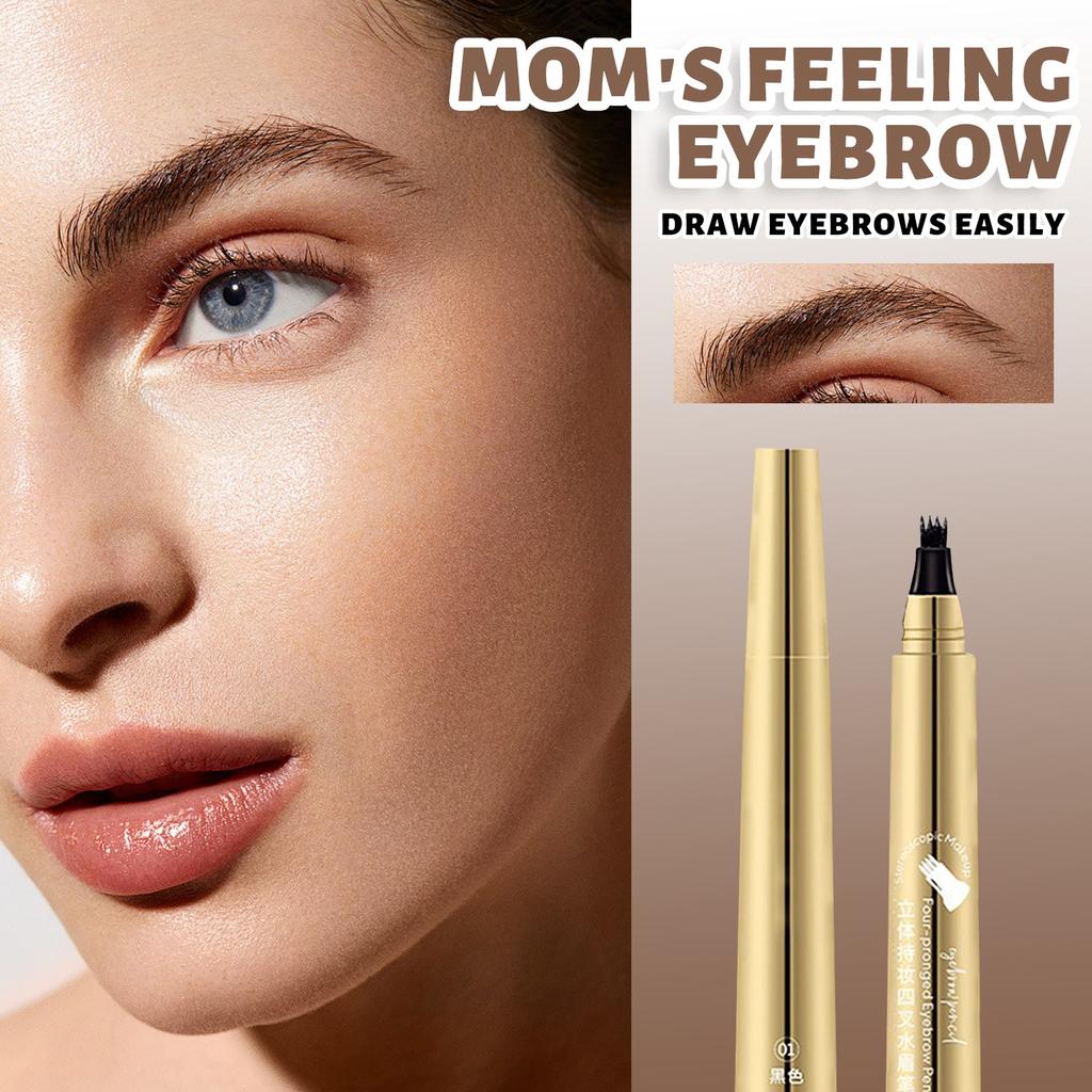 Трехмерный макияж четырехзубчатый карандаш для бровей водостойкий и против пота волос натуральный не размазывается для начинающих 1,5 мл