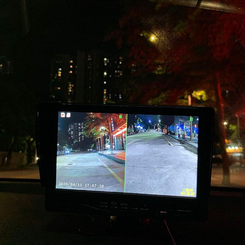 DVR 2 Channel Monitor Black Box 7" Screen AHD With Digital Video Recorder For RV Car Truck Bus Front Rear Reverse Backup Camera