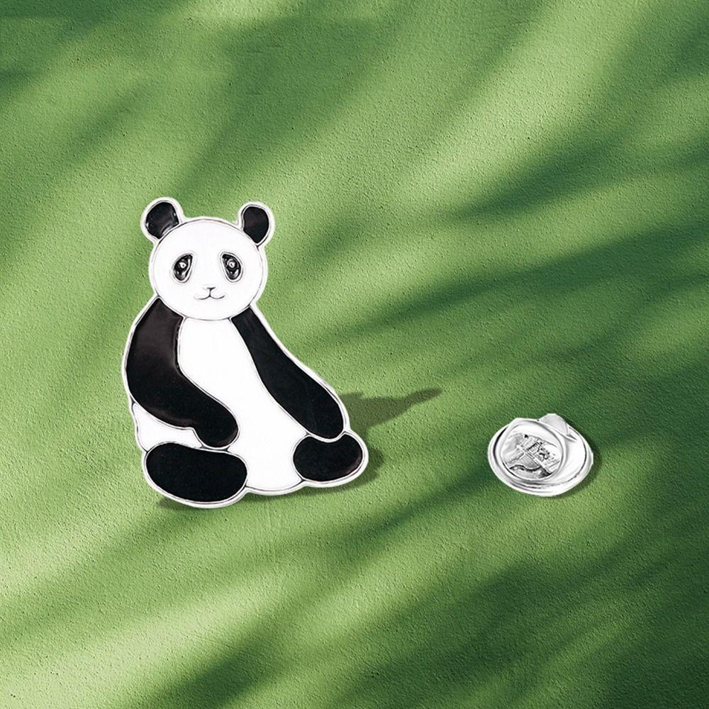 Эмалевые прищепки из цинкового сплава, брошь в виде животного из цинкового сплава, кавайная мультяшная панда, брошь в подарок для детей