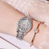 Trendy and Elegant Ladies' Watch, Light Luxury Diamond-filled English Watch, Waterproof Steel Strap Ladies' Watch