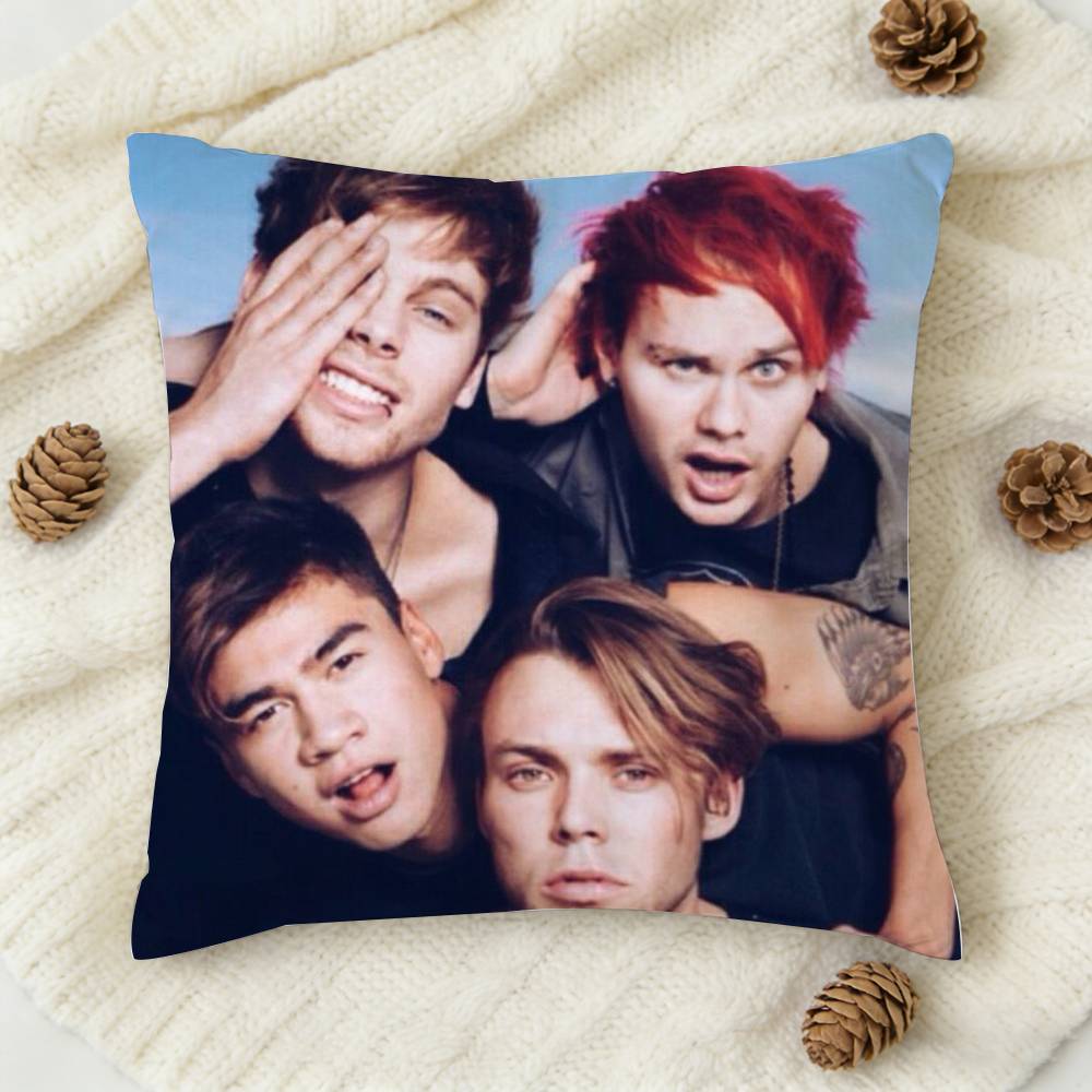 SOS SSeconds of SSummer Doublesided Printed Square Decorative Cushion Cover for Sofa Living Room Home Decor
