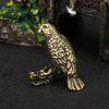 Retro Brass Parrot Catching Dragon Ornament Desktop Study Four Treasures Pen Holder Shelf Home Decoration Crafts Bird Figurines