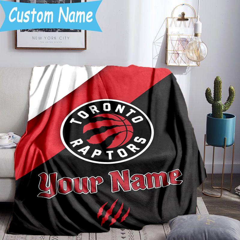 Custom Name Raptors basketball Logo Flannel Blanket, Use for Birthday/Holiday Gift, Soft Blanket for Sofa/Bed/Camping/Office, Home Decor