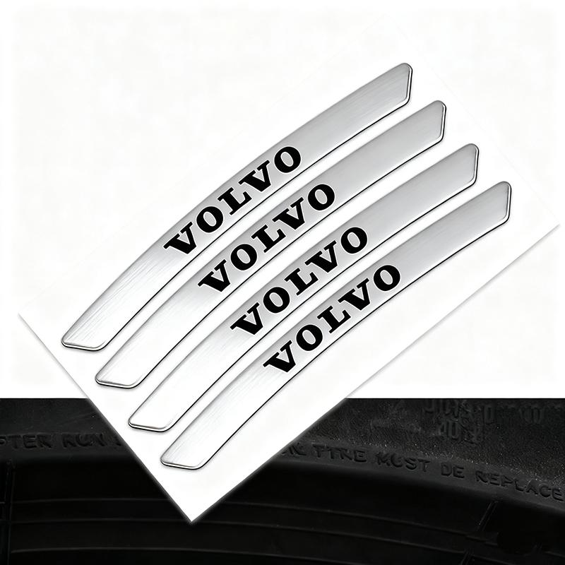 Car Wheel Rim Stickers 4PCS Auto Wheel Hub Decal for Volvo Rdesign Polestar AWD V50 S60 XC60 S40 XC40 XC90 V60 S80 S90 V90 V70
