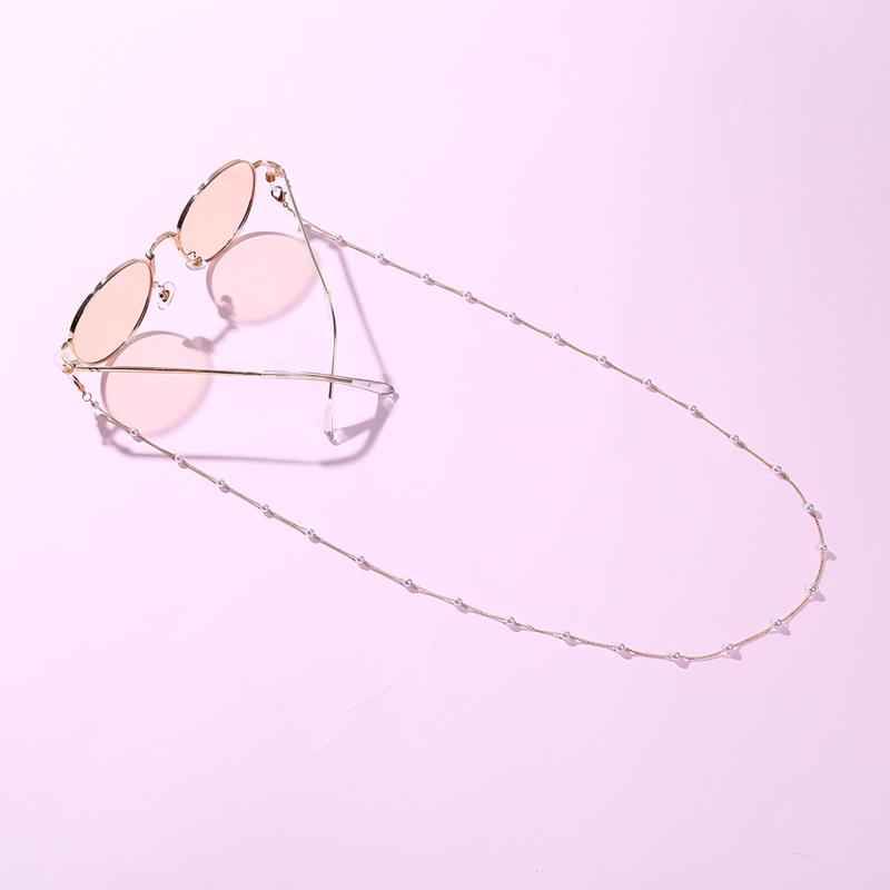 Простая женская цепочка для солнцезащитных очков с жемчугом, висящая на шее, противоскользящее ожерелье для очков