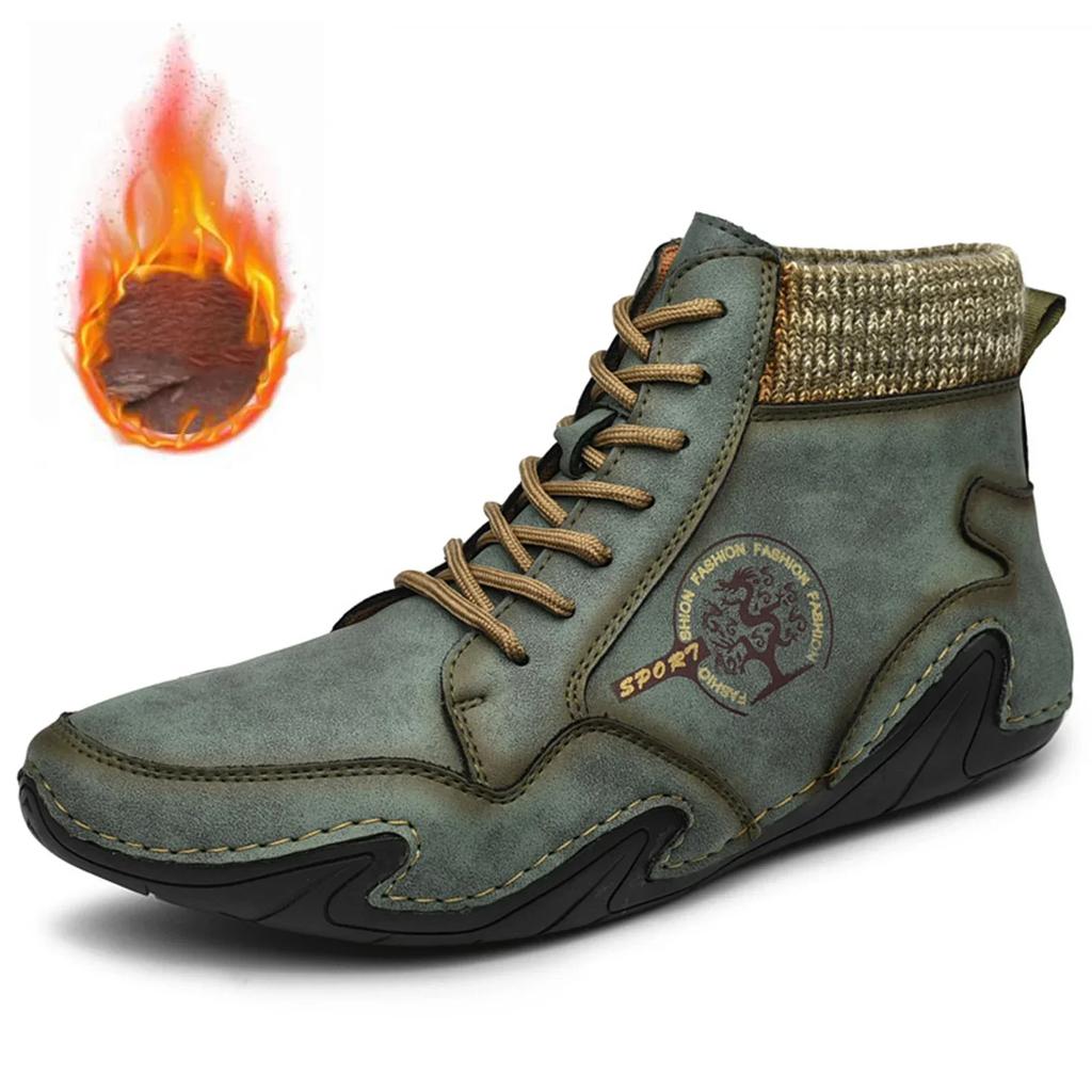 Удобная кожаная повседневная обувь для мужчин, легкая и прочная нескользящая обувь на плоской подошве для всех сезонов, мужские ботинки