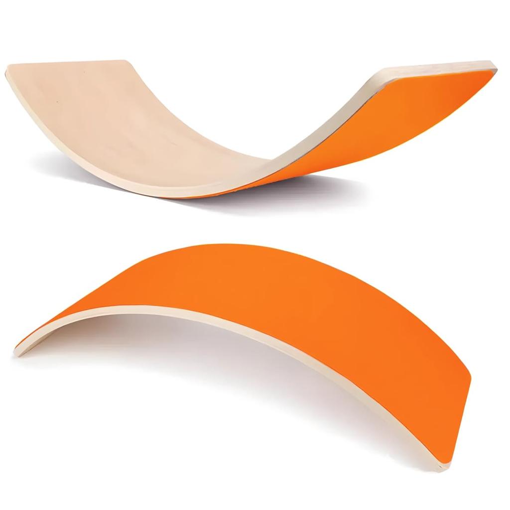 Wooden Balance Board Wobble Rocker Board Body Balancing Movement Activity Training Toy Lama Max Orange