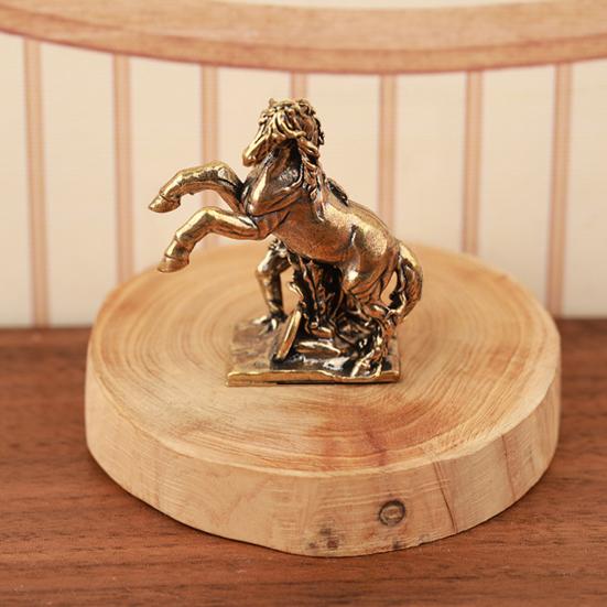 Статуэтка Лошади Фэн-шуй 2026 Год Лошади Настольные Латунные Украшения Китайский Новый Год Благословение Сувенир Скульптура Зодиакального Животного для Фестиваля Домашний Декор