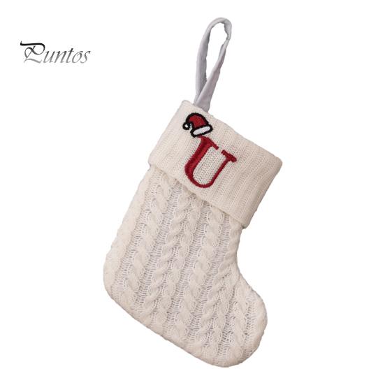 Рождественский чулок с буквами Легко повесить Привлекательный праздничный декор елки Подставка для подарков Рождественский чулок
