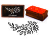 Printtoo Rectangular Leaf Vine Design Wooden Rubber Stamp Block
