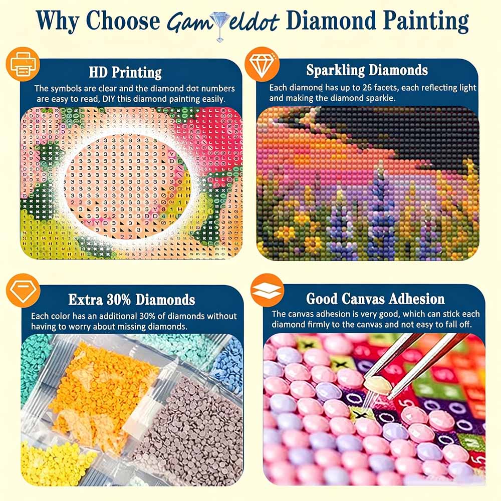 Diamond painting landscape mountain lake sunset boat DIY 5D home room decoration kit