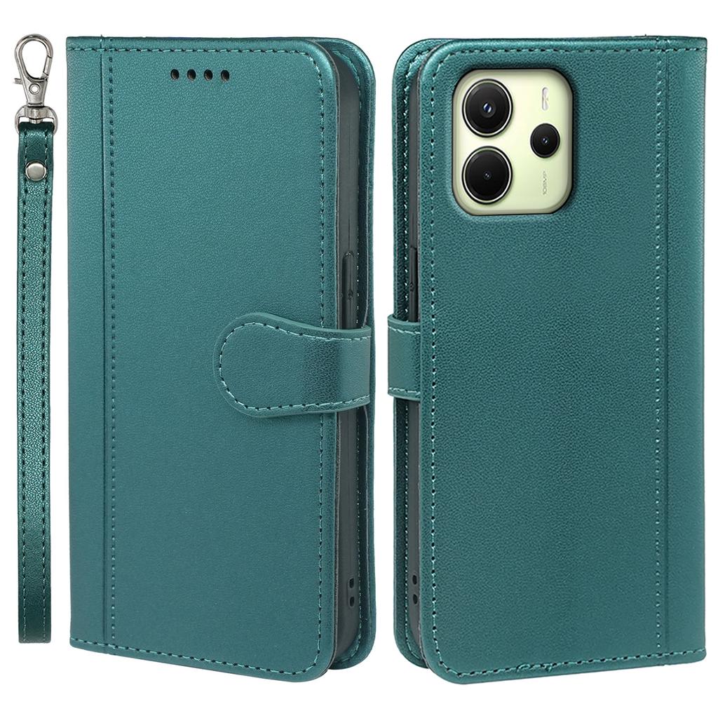 For Xiaomi Redmi Note 14 4G (164.84mm) Wallet Case Magnetic Snap Leather Phone Cover with Strap