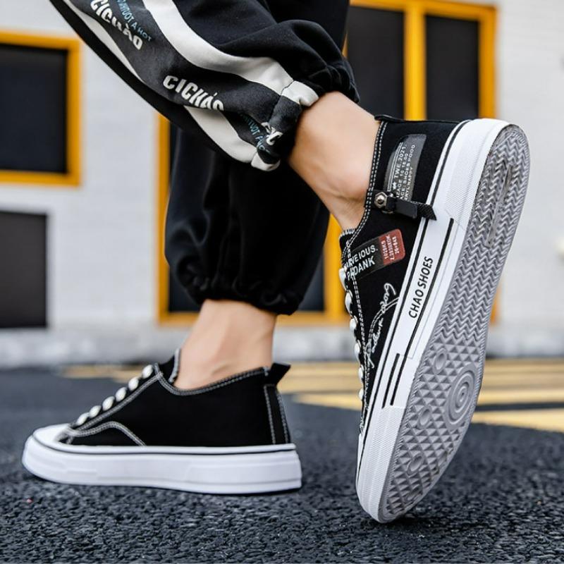 Модная мужская вулканизированная обувь Осень Новая дышащая мужская парусиновая обувь Удобная повседневная мужская обувь На шнуровке Низкий верх Плоская подошва Zapatillas Hombre