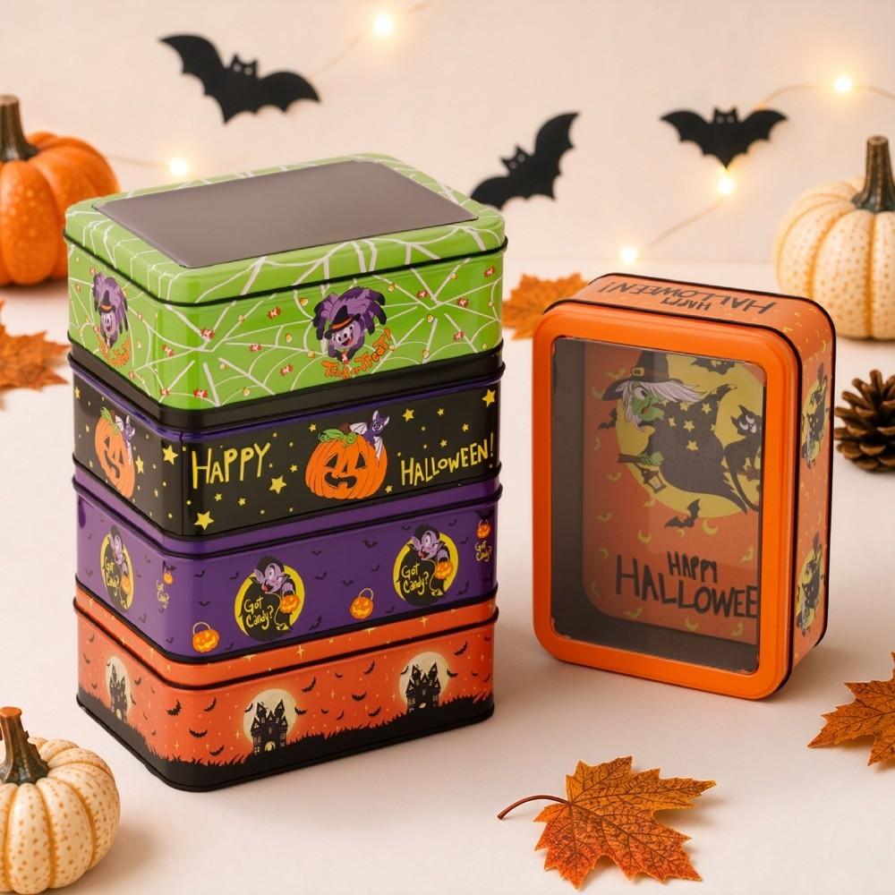 Decorative Candy Container Cartoon Mini Snack Packaging Box Halloween Tinplate Box Party Favors