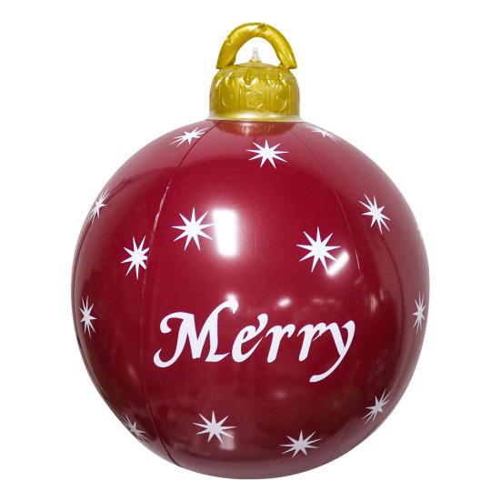 Рождественский надувной мяч Yousheng диаметром 60 см, водонепроницаемый рождественский мяч, устойчивый к разрывам, многоразовый, гигантский надувной мяч для праздничного декора двора, газона, крыльца