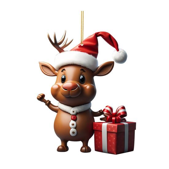Мультяшный олень рождественский кулон подвесное украшение с шнурком легко повесить очаровательное рождество