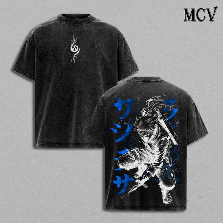 Naruto Anime T-shirt Men Women Vintage Washed Oversized Streetwear Anime Manga Graphic Short Sleeve High Quality Female Male Clothing