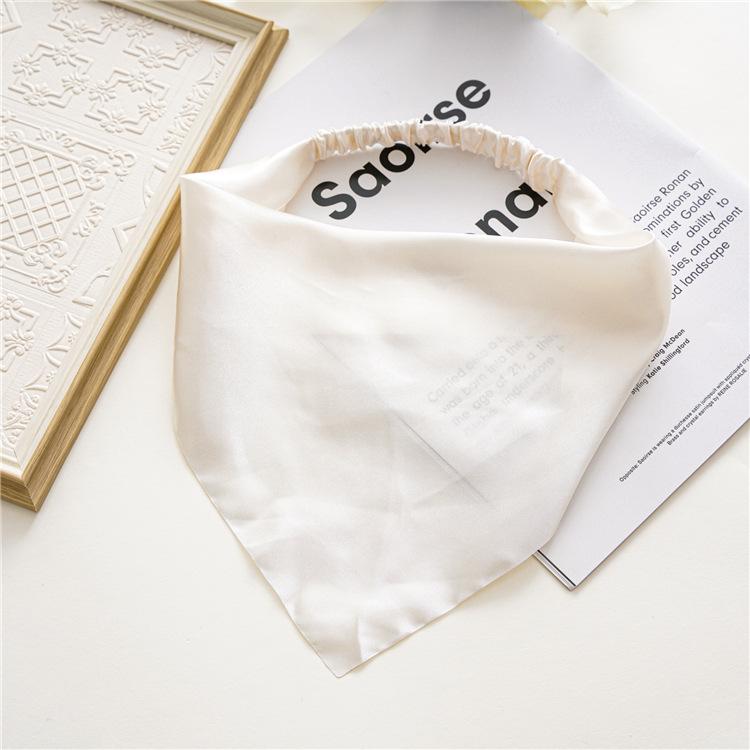 Summer Women Solid Color Head Scarf Vintage Triangle Bandanas Chiffon Elastic Hairbands Children Girl Headbands Hair Accessories