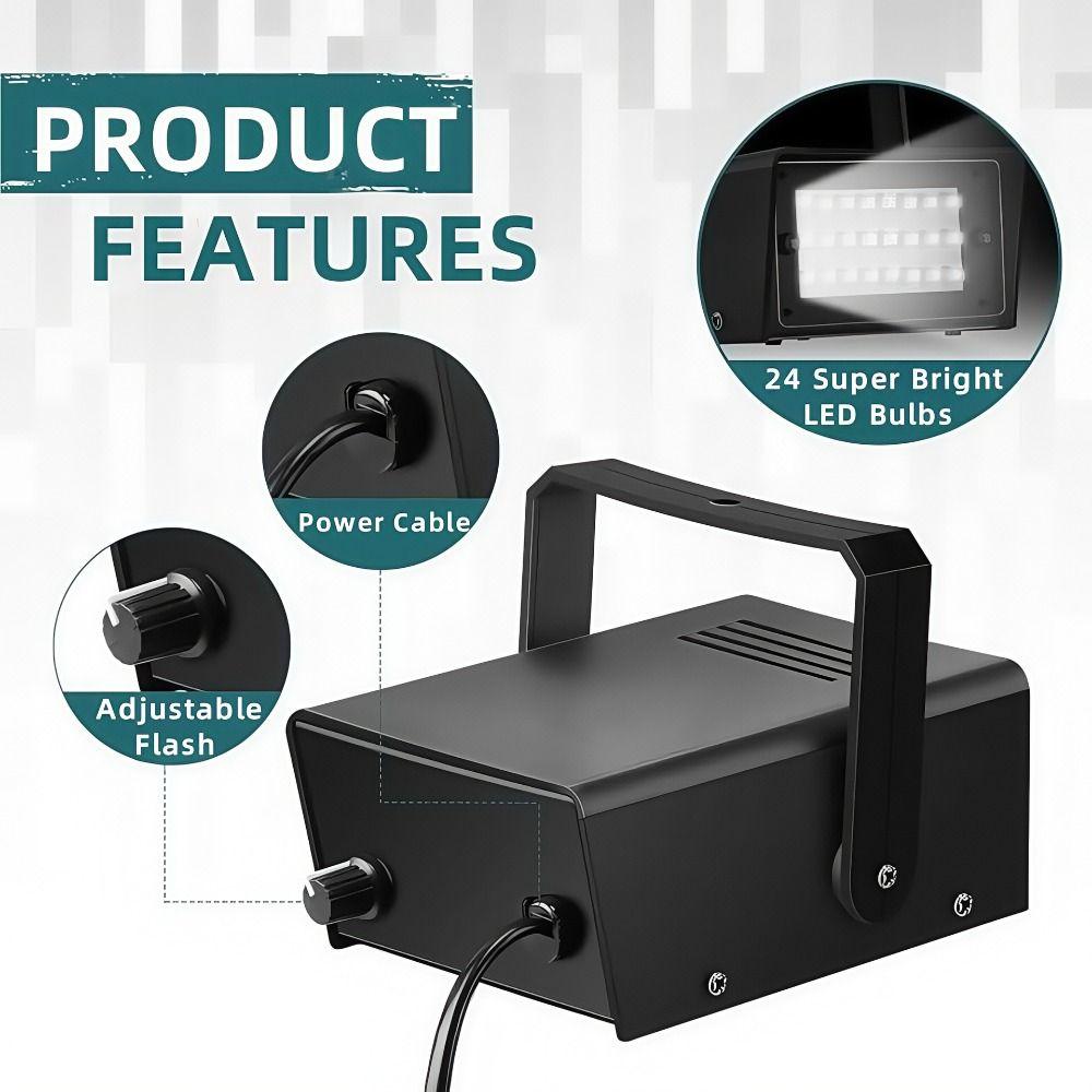 Adjustable Flash LED Strobe Light 24LED Stage Light Professional Strobe Party Lights  Party