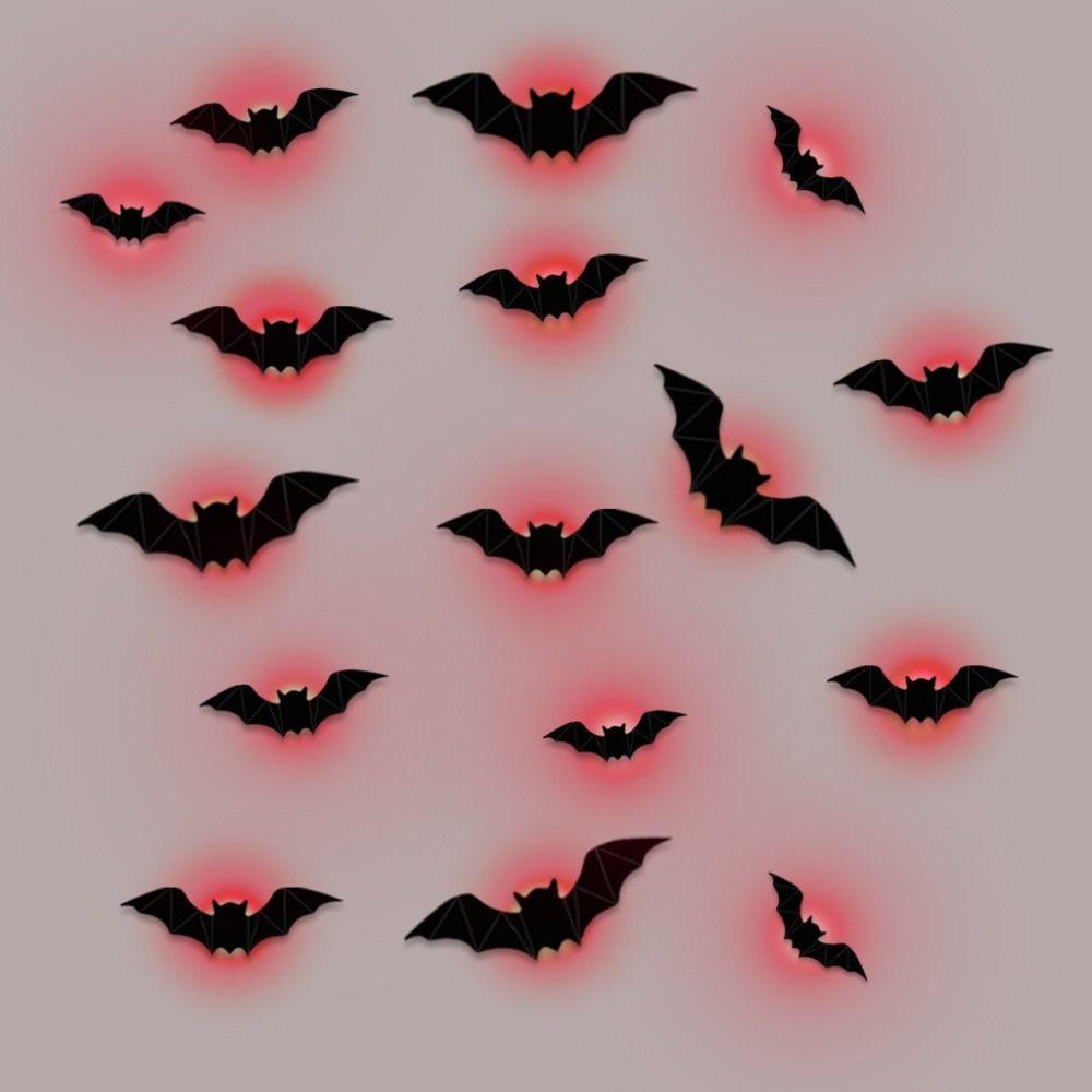 16pcs 3D Luminous LED Bat Light Stereoscopic Glowing Wall Sticker Bat Wall Sticker Home Decoration