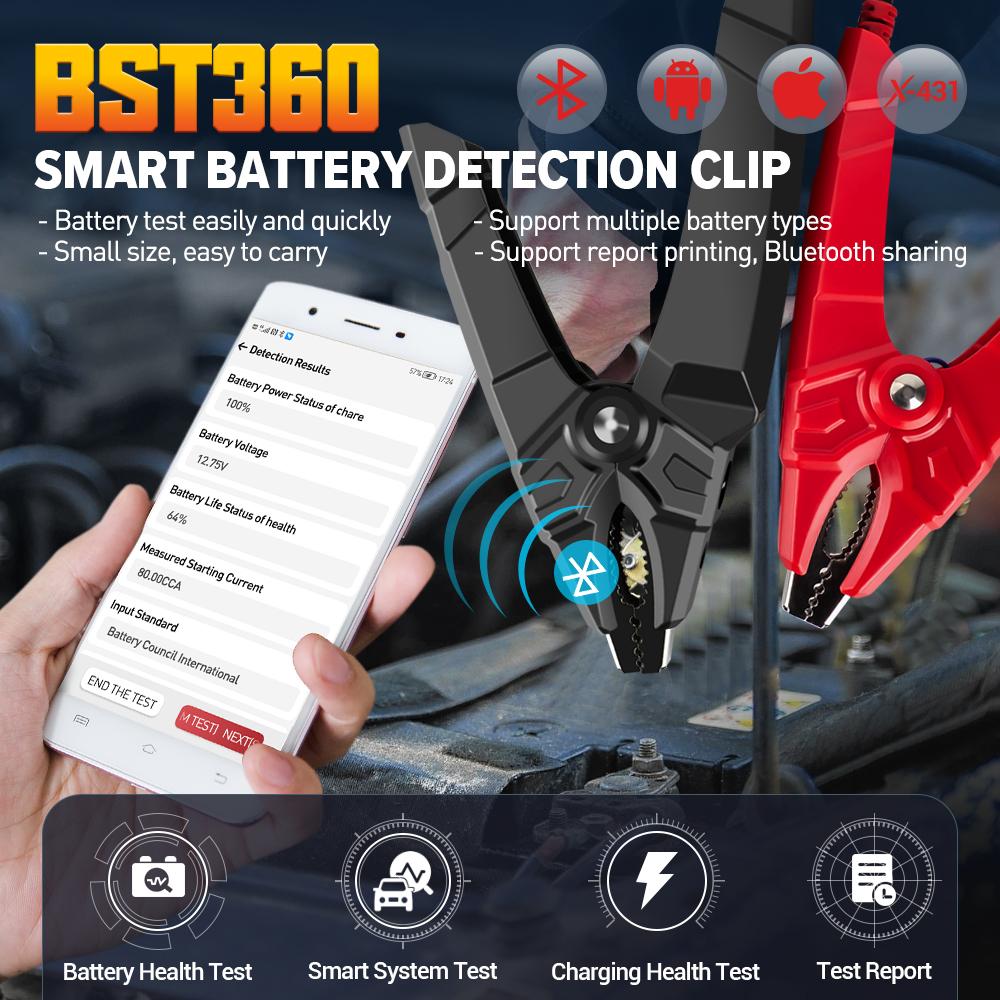 LAUNCH BST360 12V Car Battery Tester Automotive Cranking Charging Scanner Tools for CRP919E BT/PRO ELITE/PRO V5.0/PRO3S+ V5.0...