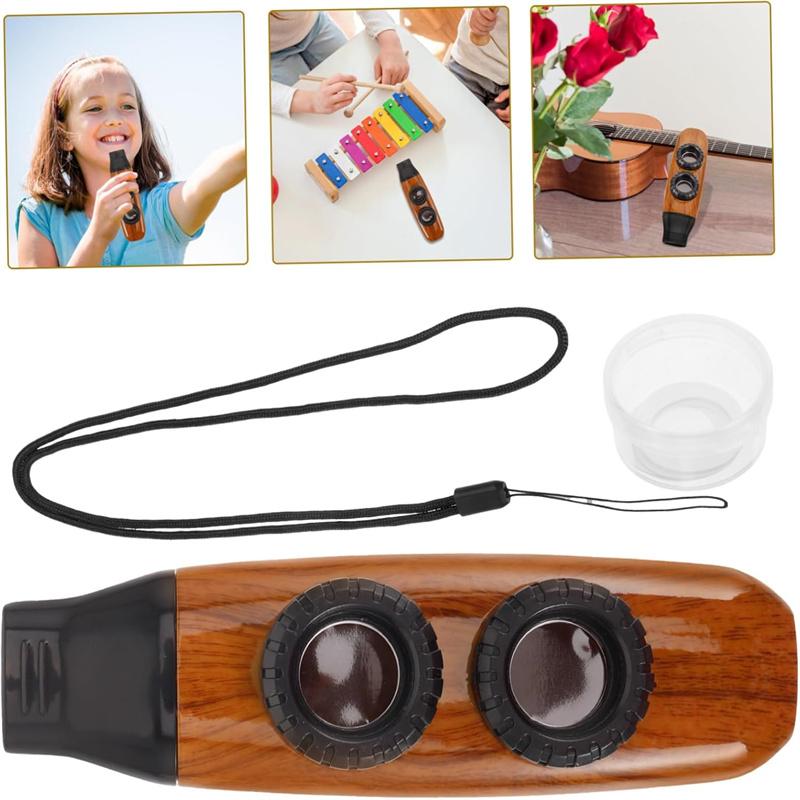 Музыкальный инструмент Казу с двумя отверстиями, Легкий Прочный Зернистый Дизайн, Практический Казу для Аккомпанемента Гитаре Укулеле