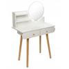 Coiffeuse en bois blanc avec miroir et tiroirs - 122x80x40 см
