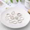 10 шт., резное женское элегантное кольцо с полым отверстием, универсальное, темпераментное, для костюма