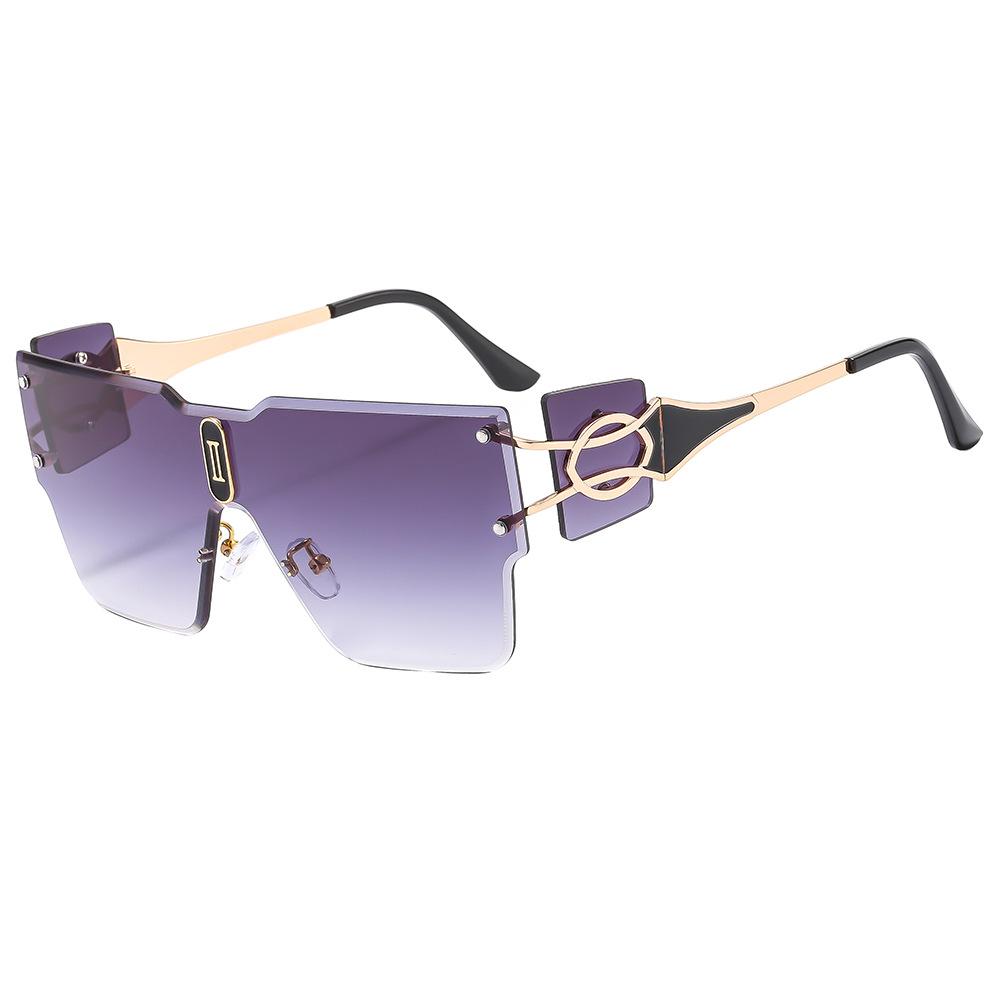 Новый брендовый дизайн для унисекс-нарядов с горячими солнцезащитными очками без оправы с обрезанными краями, большие модные мужские солнцезащитные очки, цельные солнцезащитные очки