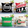 Logo C-Castrol Pillow Case Sofa Living Room Bedroom Double-sided Printing Square Cushion Nap Time Pillow Case